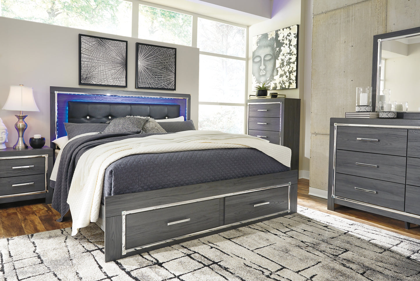 Lodanna Panel Bed With 2 Storage Drawers