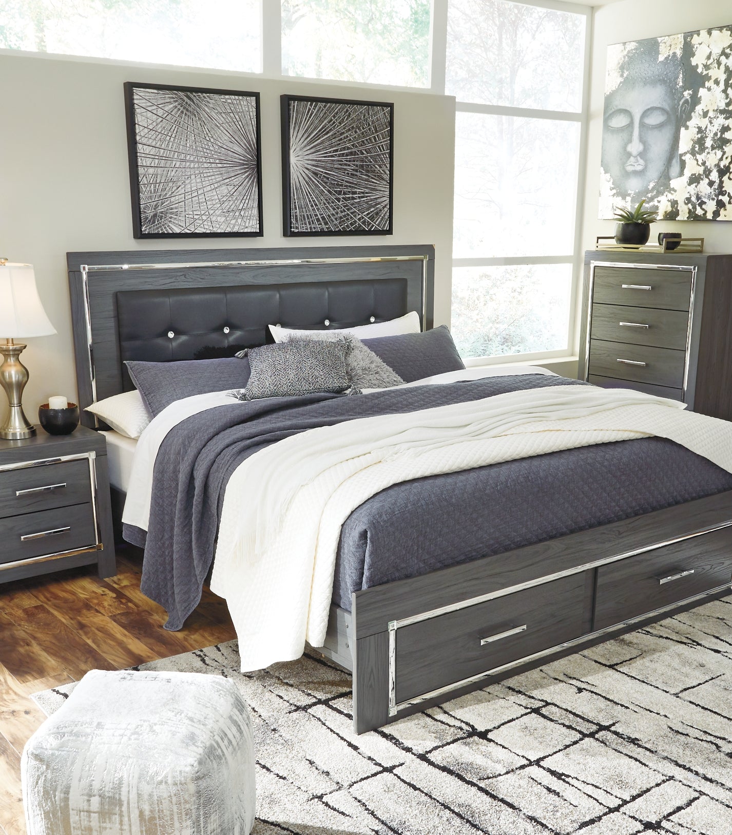 Lodanna Panel Bed With 2 Storage Drawers