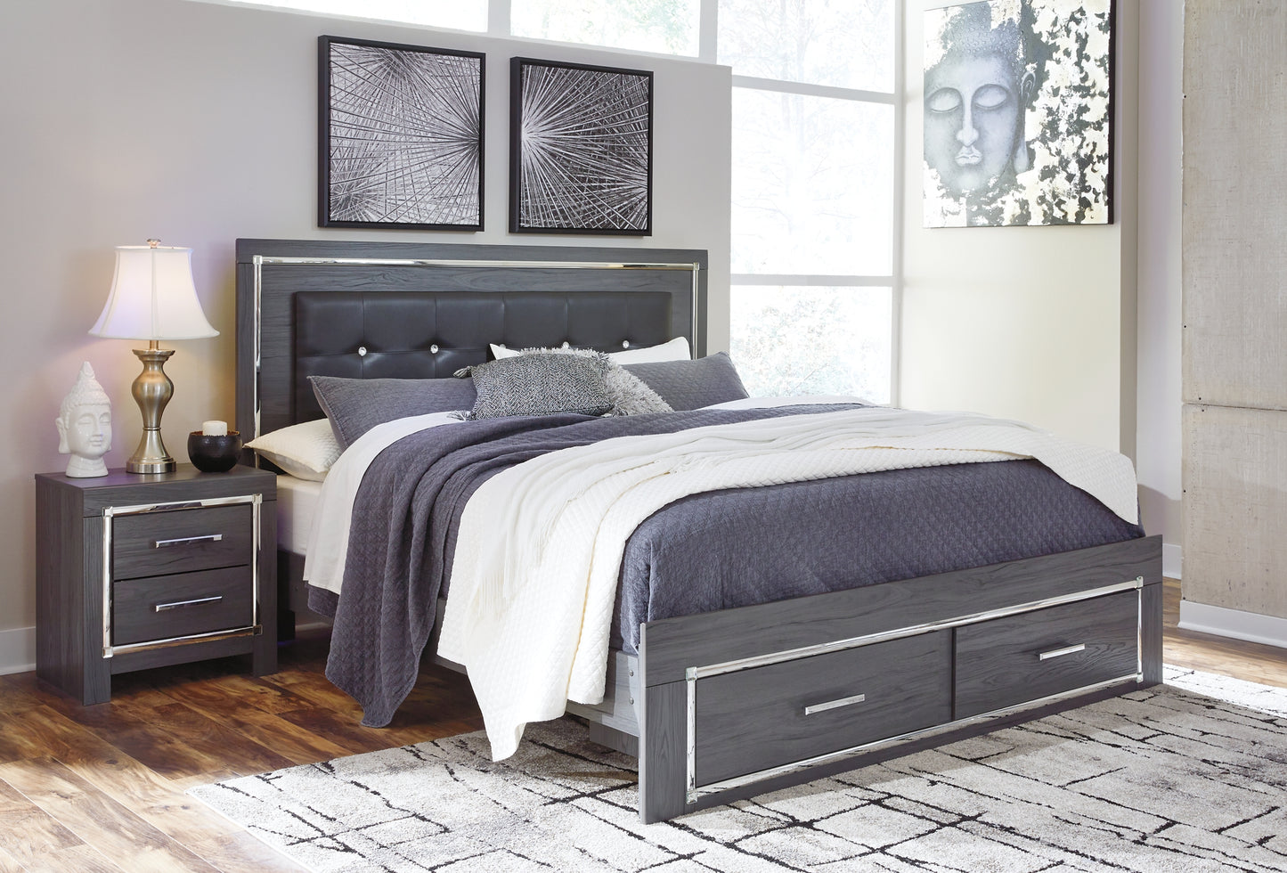 Lodanna Panel Bed With 2 Storage Drawers