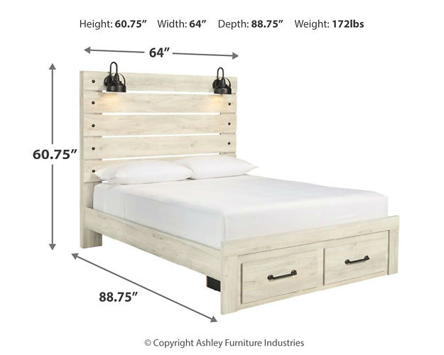 Cambeck Panel Bed With 2 Storage Drawers