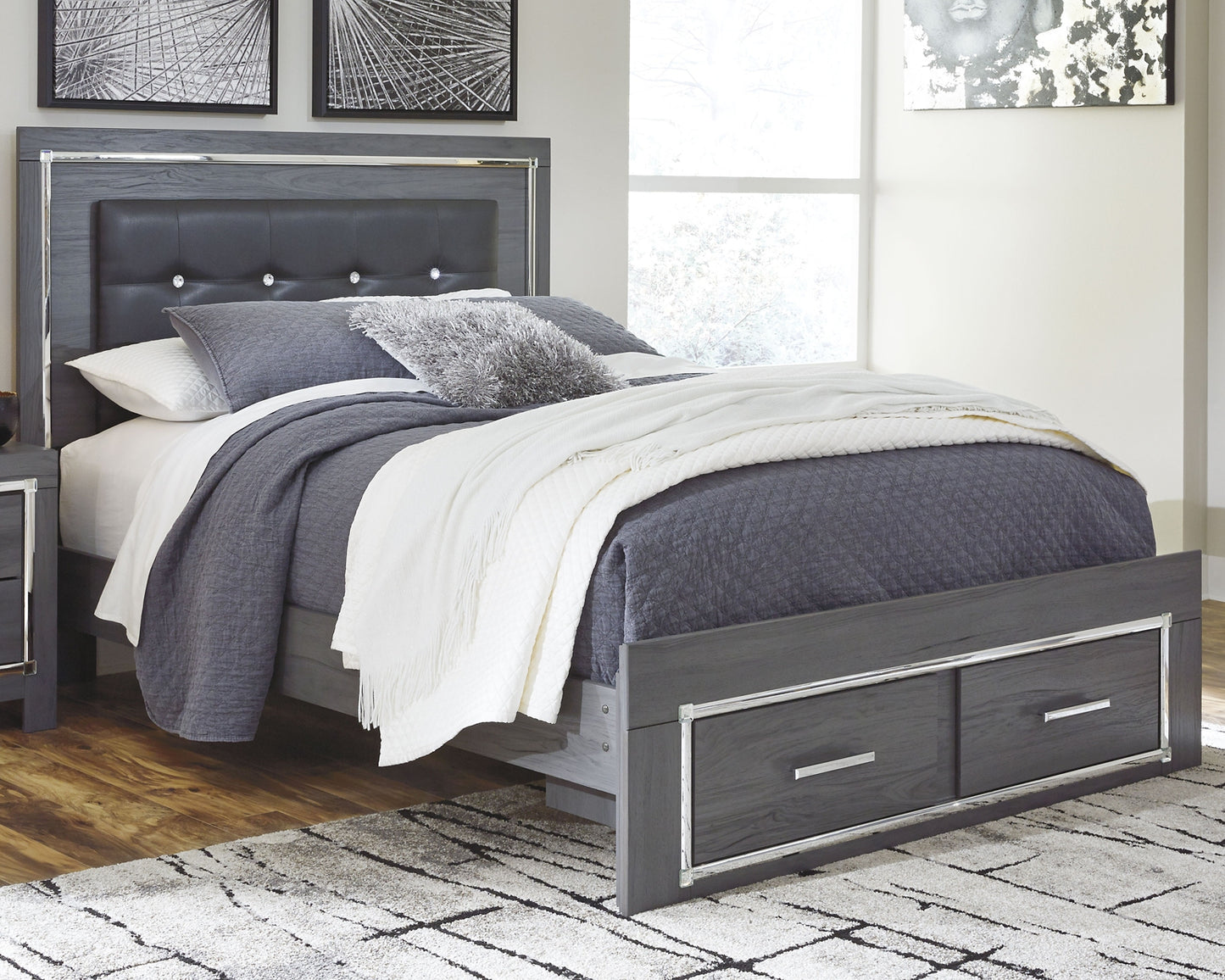 Lodanna Panel Bed With 2 Storage Drawers