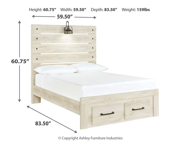 Cambeck Panel Bed With 2 Storage Drawers