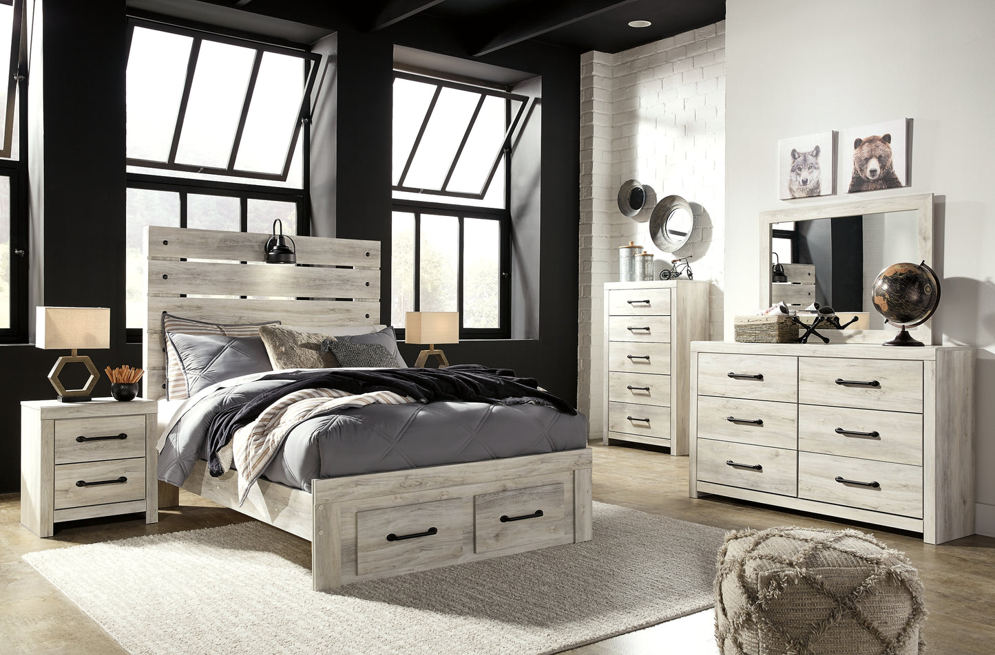 Cambeck Panel Bed With 2 Storage Drawers
