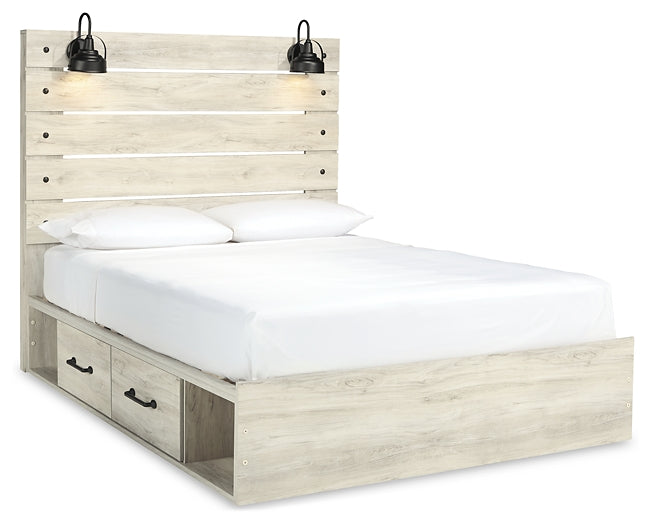 Cambeck Panel Bed With 2 Storage Drawers With Mirrored Dresser, Chest And 2 Nightstands