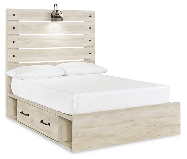 Cambeck Panel Bed With 2 Storage Drawers With Mirrored Dresser, Chest And 2 Nightstands