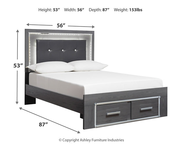 Lodanna Panel Bed With 2 Storage Drawers