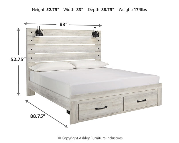 Cambeck Panel Bed With 2 Storage Drawers