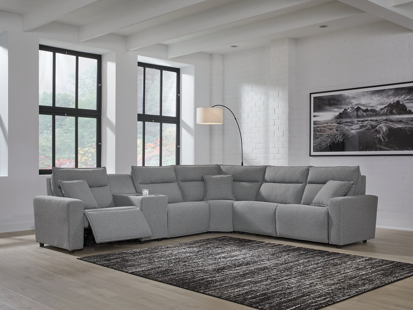 Modmax 6-Piece Reclining Sectional with Storage Console