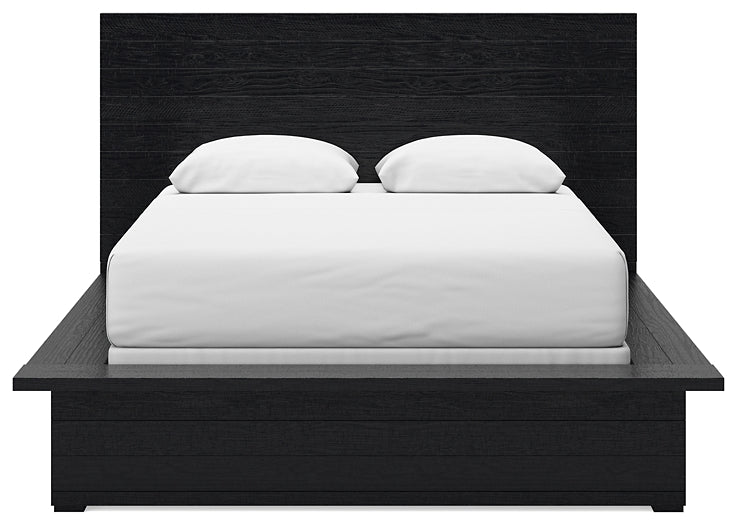 Londer Queen Panel Bed with Mirrored Dresser and 2 Nightstands