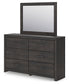 Hollivern Full Panel Bed with Mirrored Dresser and Nightstand