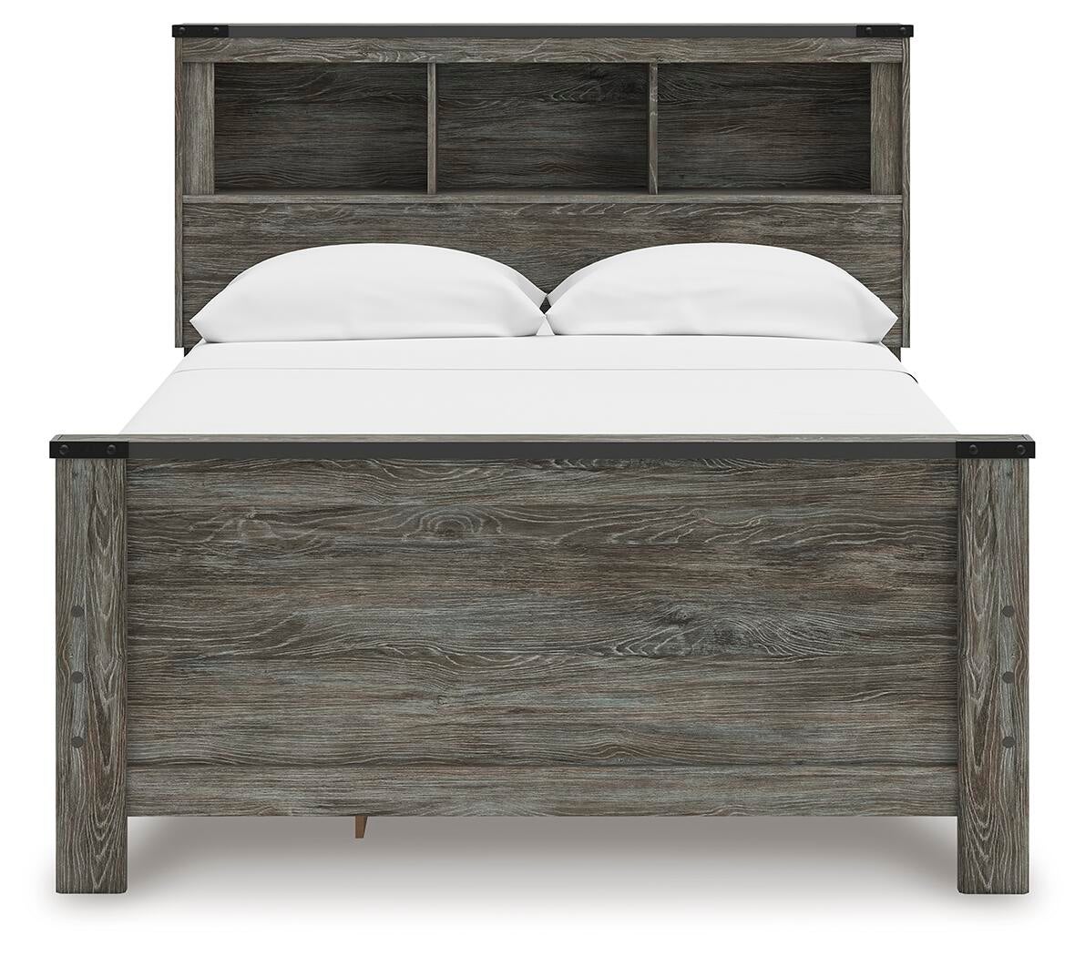 Frandern Full Bookcase Panel Bed with Storage